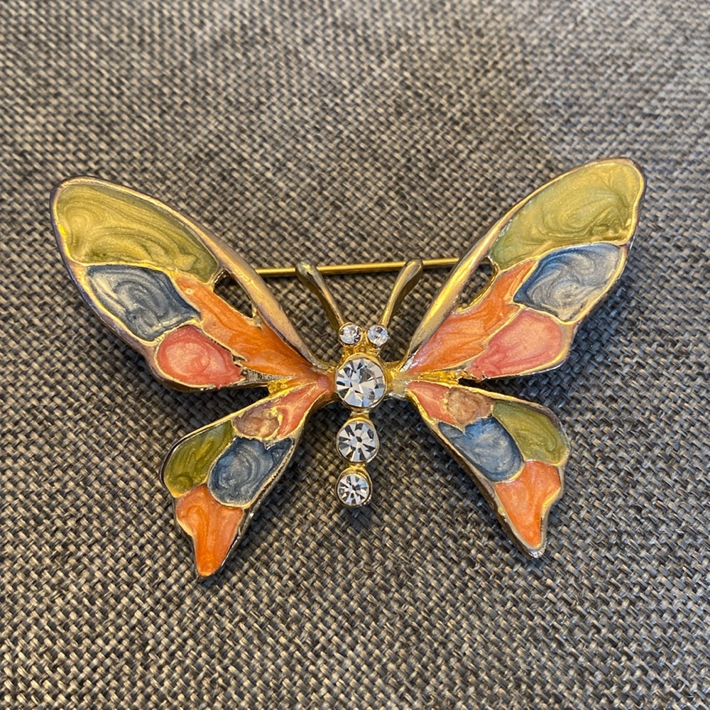Enamelled Butterfly Brooch